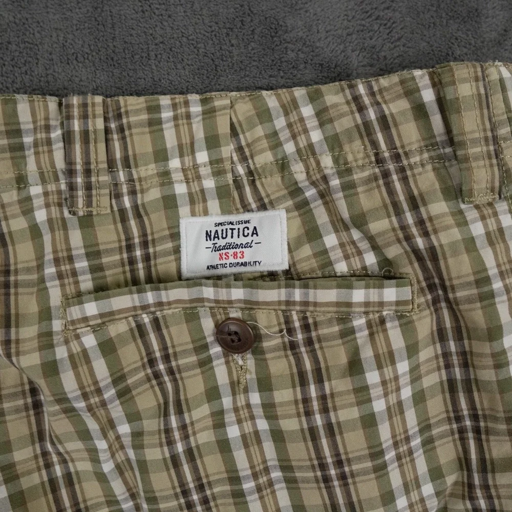 VTG Nautica Clipper Cargo Shorts Men 35 Plaid Relaxed Fit Cotton NS-83 Hong Kong